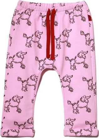 Mon coeur Poodle Print Drawstring Waist Pants in Bonbon/print at Nordstrom, Size 18-24M