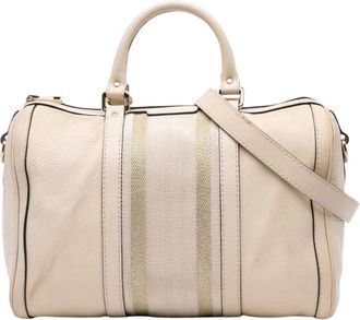 Gucci Pre-owned Weekend Bags, female, Beige, Size: ONE SIZE Pre-owned Duffle Bag with Top Handle and Shoulder Strap
