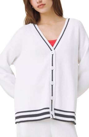 Splendid Catch of the Day Cardigan in White/Navy Blue/Multi at Nordstrom, Size X-Large