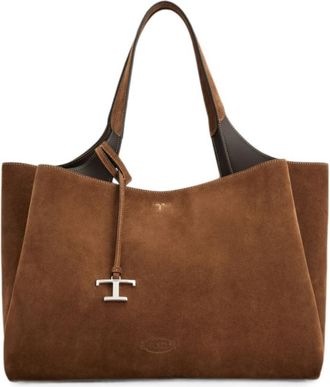 Tod's Brown T Timeless Medium Tote