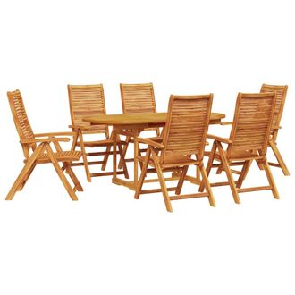 vidaXL Conjunto De Comedor De Jard&iacute;n 7 Pcs Marr&oacute;n Vidaxl