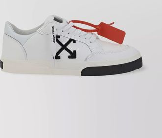 Off-white leather low-top sneakers