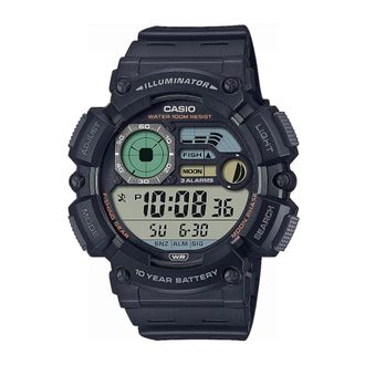 Casio Quartz Herenhorloge- Grijze Kast- Zwarte Resin Band - Heren - Horloges - Zwart - ONE Size - Accessoires