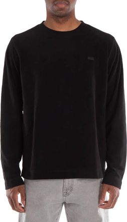 Rains Mens Black Addis Fleece Crewneck Sweatshirt