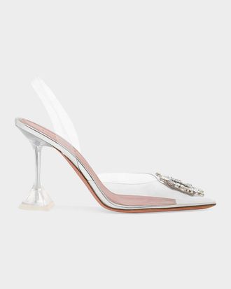 Amina Muaddi Begum 90mm Glass & apos; Slingback Pumps