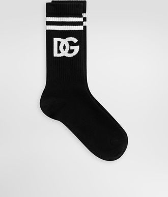 Dolce & Gabbana Cotton Logo Socks - Man Socks Multi-colored Xl