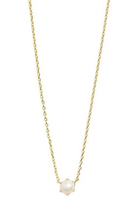 Kendra Scott Ashton Cultured Freshwater Pearl Pendant Necklace in Gold White Pearl at Nordstrom
