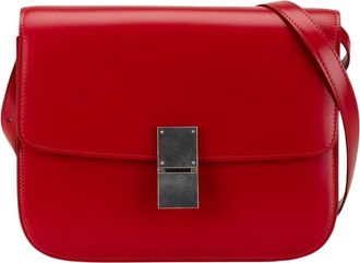 Celine Pre-owned Medium Calfskin Classic Box Crossbody Bag - Dames - Vintage Schoudertas - Rood - ONE Size - Leer - Vintage