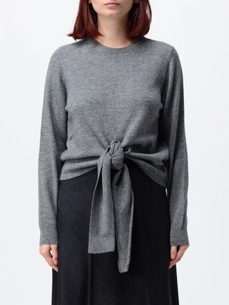 Tela Maglia girocollo in pura lana con maniche lunghe e bordi a costine