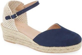 Cordani Elliana Ankle Strap Platform Wedge Espadrille in Navy Suede at Nordstrom, Size 5.5Us