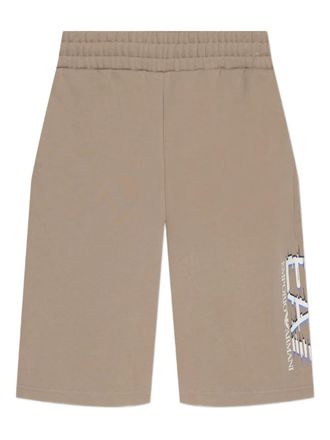 Emporio Armani logo track shorts - men - Cotton - S - Neutrals