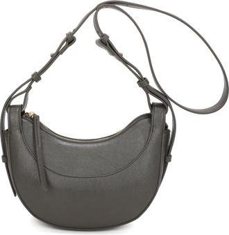 Generic Womens Brown Crescent Shoulder Bag, Saddle Style Handbag with Adjustable Strap, Small Hobo Purse for Everyday & Casual Use (Dark Gray)