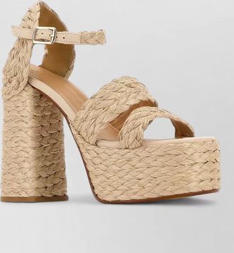 Castaner raffia platform sandals braided straps design