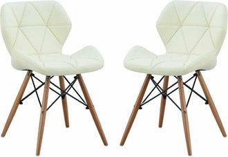 Milani Home Naomie - sedia moderna in ecopelle e legno set da 2