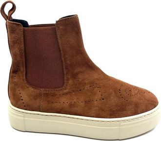 Fratelli Rossetti Schoenen, Dames, Bruin, 39 EU, Bottine bout fleuri en velours