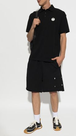 Palm Angels Cotton Polo Shirt With Appliqu&eacute;d Logo, Mens, Black