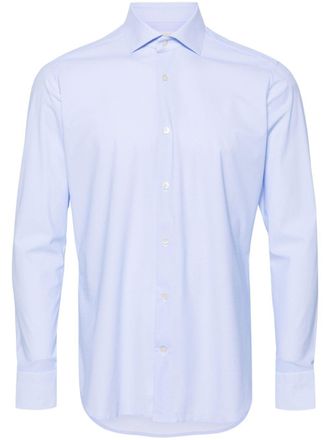 Tintoria Mattei Camicia a quadretti con colletto ampio - Blu