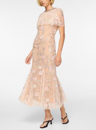 Self Portrait Womens Embellished tulle caped midi dress