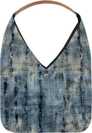 Generic Blue Vintage Mottled Texture Reusable Lightweight Grocery Bags - Foldable Into Compact Pouch, Washable & Sturdy, Multipurpose for Shopping and Travel