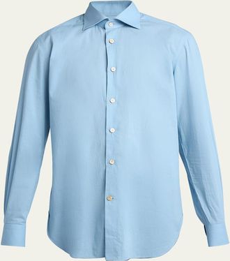 Kiton Mens Cotton Classic Fit Button-Down Shirt
