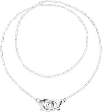UNOde50 Long sterling silver-plated necklace with interlocking carabiner detail at Nordstrom