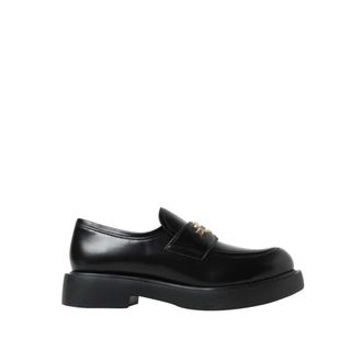 Love Moschino Black Leather Loafers with Gold Logo - female - Love Moschino - Loafers - Black - 6 UK - Shoes