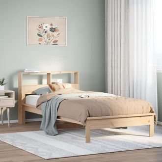Berkfield Home Bookcase Bed without Mattress 75x190 cm Small Single Solid Wood Pine in Brown