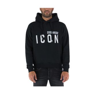 Dsquared2 Hoodies, male, Black, Size: 2XL Be Icon Cool Sweatshirt