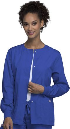 Cherokee womens4350Warm Up Scrubs Jacket Long Sleeves Medical Scrubs Jacket - Blue - Large