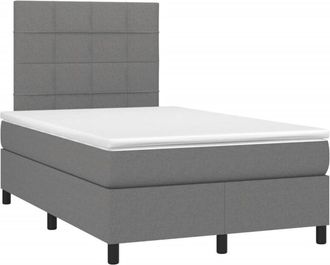 vidaXL Cama Box Spring Con Colch&oacute;n Tela Gris Oscuro 120x200 Cm Vidaxl