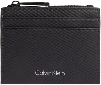Calvin Klein Mens Must Leather Card Holder, Black (Black), One Size