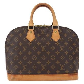 Louis Vuitton Alma Handbag Monogram Canvas Brown Canvas Handbag (Pre-Owned)
