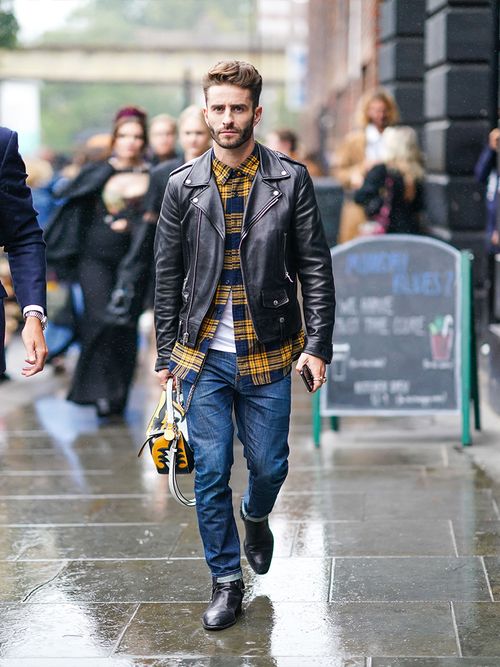 Streetstyle Menswear: schwarze Lederjacke