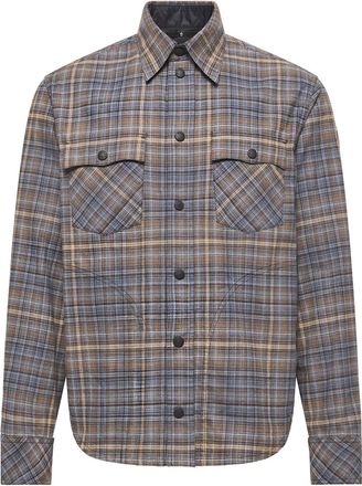 Moncler Moncler Cotton Tartan Shirt, Men, Blue, Size: Xl