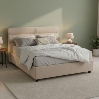 Dmora Cama Plaza Y Media Briosco, Colch&oacute;n Incluido, Desenfundable Made In Italy, Contenedor, Gris Topo
