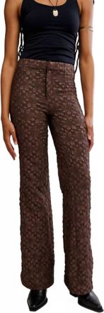 Free People Runaway Floral Flare Pants In French Chocolate