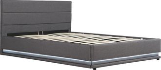 Habitat et Jardin Habitat Et Jardin - Cama Con Led anastasia - 140 X 190 Cm - Gris Oscuro