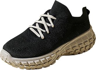 Generic Womens Orthopedic Walking Trainers Women Wide Fit Gym Sneakers Sports Shoes With Tire Soles Breathable Mesh Thick Soles Height Enhancing Versatile Spo