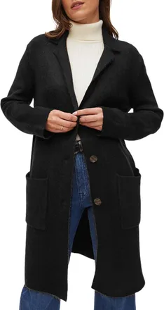 Michael Stars Sumi Knit Coatigan In Black