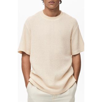 Mango Stripe Jersey T-Shirt in Ivory White at Nordstrom, Size X-Small