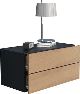 ebuy24 Gabinete De Noche Vcm Caj&oacute;n De Pared Tablero De Pared Mesa De Noche Dimensiones Aprox. Al. 30 X An. 60 X P. 32 Cm - Usal L 60 Cm (antracita / Roble De