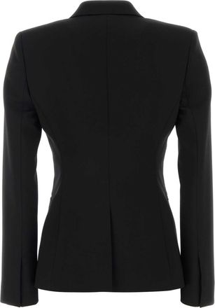 Gucci Womens Stretch Wool Blend Blazer Black Mix Blazers