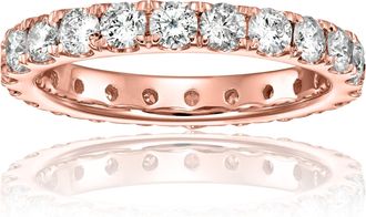 Vir Jewels 2 cttw Diamond Eternity Ring for Women, Wedding Band in 14K Rose Gold Prong Set