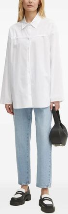 Patrizia Pepe central-tie poplin shirt - White