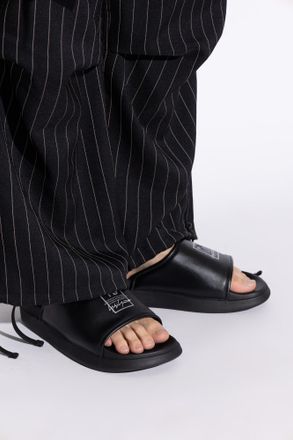 Yohji Yamamoto Slides With Logo, Mens, Black