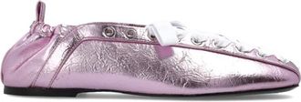 Ganni Leren Ballerinas - Dames - Ballerinas - Roze - 38 EU - Leer - Schoenen