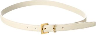 Saint Laurent Monogram Narrow Leather Belt