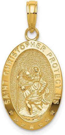 Diamond2Deal 14k Gold Saint Christopher Medal Pendant
