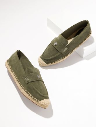 Talbots Isla Suede Espadrille Loafers - Olive Leaf - 10 1/2 M Talbots