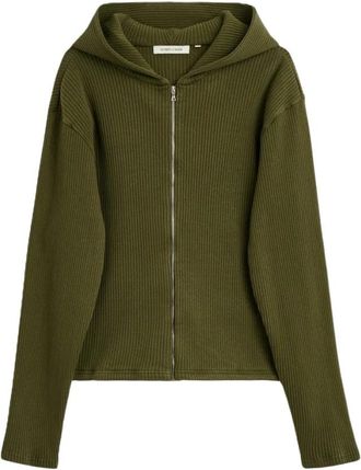 Sunflower Rib Zip Sweat - Heren - Vesten met rits - Groen - L - Katoen - Hoodies & sweatvesten